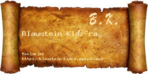 Blaustein Klára névjegykártya